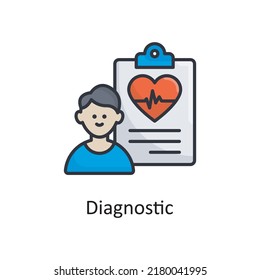 Diagnostic vector Filled Outline Icon Design illustration. Medical Symbol on White background EPS 10 File