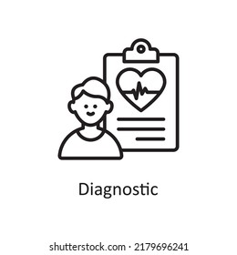 Diagnostic vector outline Icon Design illustration. Medical Symbol on White background EPS 10 File