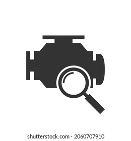 Diagnostics car engine black icon