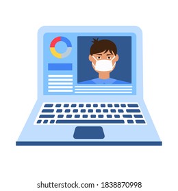 Diagnostics and laboratory research. Personal electronic patient record. Medical assistance, online doctor's office. Vector illustration.
