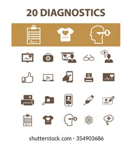 diagnostics, medical technology  icons, signs vector concept set for infographics, mobile, website, application

