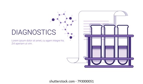 Diagnostics Medical Treatment Business Concept Template Web Banner With Copy Space Vector Illustration