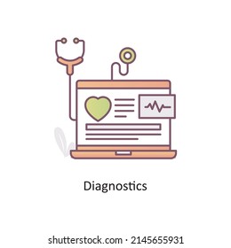 Diagnostics vector Filled Outline Icon Design illustration. Medical And Lab Equipment Symbol on White background EPS 10 File