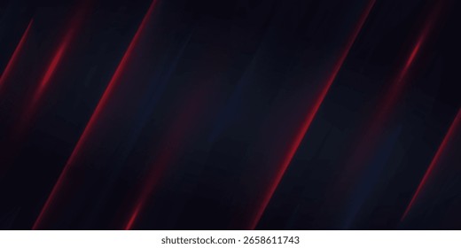Linhas abstratas diagonais de vermelho e preto em um plano de fundo escuro futurista