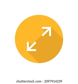 Diagonal arrow flat icon with shadow