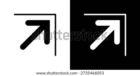 Diagonal Arrow Icon Sheet Black And White