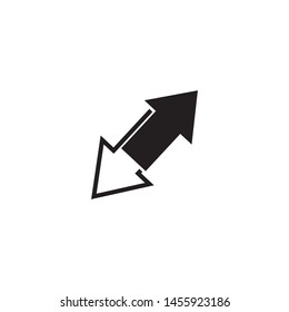 Diagonal arrow icon. simple design