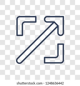 Diagonal arrow icon. Trendy linear Diagonal arrow logo concept on transparent background from User Interface and Web Navigation collection