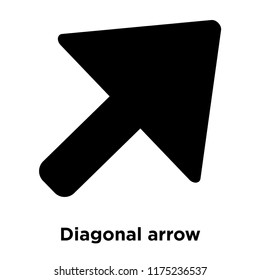 Diagonal arrow icon vector isolated on white background, logo concept of Diagonal arrow sign on transparent background, filled black symbol
