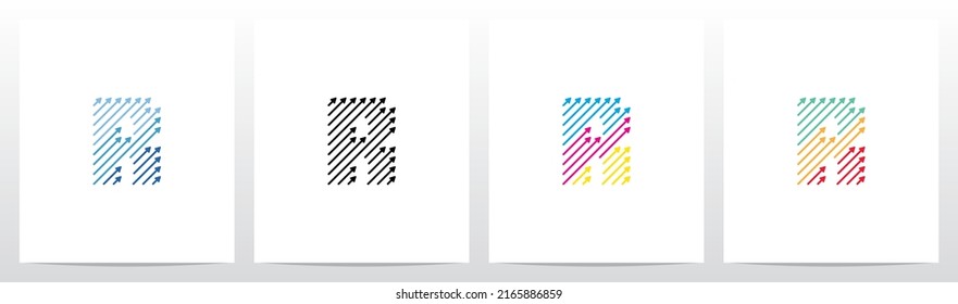 Diagonal Arrow Up Lines Letter Logo Design R