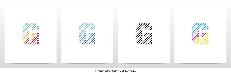 Diagonal Arrow Up Lines Letter Logo Design G