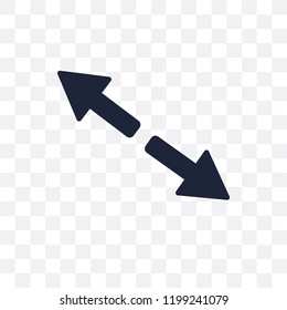 Diagonal arrow transparent icon. Diagonal arrow symbol design from Web navigation collection. Simple element vector illustration on transparent background.