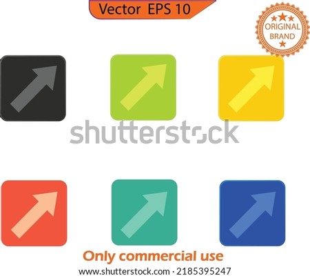 Diagonal arrow up, Vector of the diagonal arrows. Web icon set. Vector illustration isolated on transparent  background.