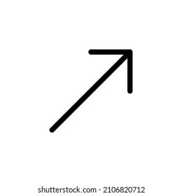 Diagonaler Pfeil. Pfeilsymbol oben rechts