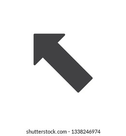 Diagonal arrow up vector icon. filled flat sign for mobile concept and web design. Upward arrow glyph icon. Symbol, logo illustration. Pixel perfect vector graphics