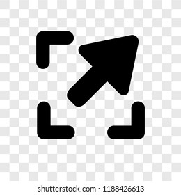 Diagonal arrow vector icon isolated on transparent background, Diagonal arrow transparency logo concept
