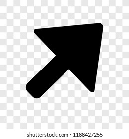 Diagonal arrow vector icon isolated on transparent background, Diagonal arrow transparency logo concept