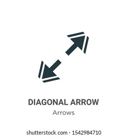Diagonal arrow vector icon on white background. Flat vector diagonal arrow icon symbol sign from modern arrows collection for mobile concept and web apps design.
