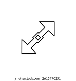 Diagonal Arrow vector line icon icons design
