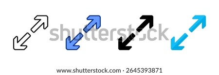 Diagonal Arrows icon sheet multiple style collection