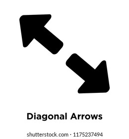 Diagonal Arrows icon vector isolated on white background, logo concept of Diagonal Arrows sign on transparent background, filled black symbol