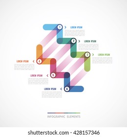 diagonal arrows modern design of a template  with six options