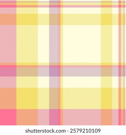 Diagonal background fabric pattern, rich textile texture plaid. List vector seamless check tartan in light yellow and yellow colors palette.