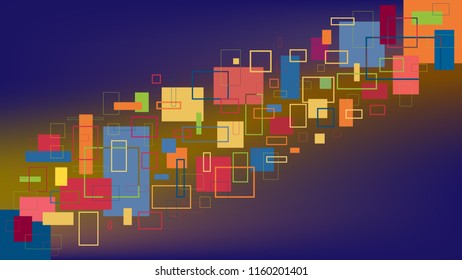 Diagonal background with quadrilateral multiply colors on gardient 
