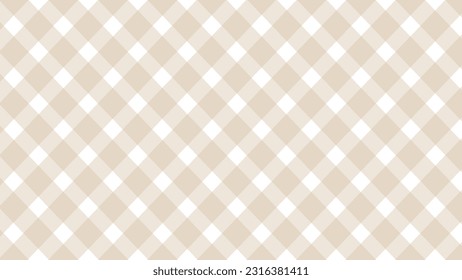 Diagonal beige plaid on the white background