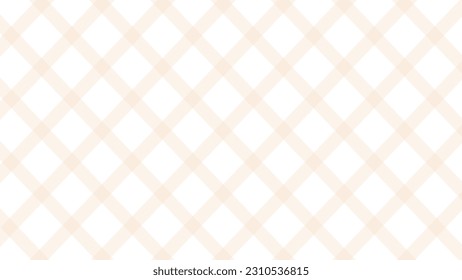 Diagonal beige plaid in the white background