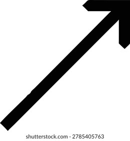 Diagonal black arrow icon signifying growth or trend with diagonal direction increase progress