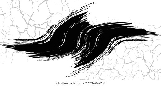 Diagonale schwarze Pinselstriche auf weißem Hintergrund schaffen einen strukturierten Grunge-Effekt. Die Striche sind in Breite und Dichte variiert.