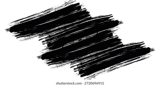 Diagonale schwarze Pinselstriche auf weißem Hintergrund schaffen einen strukturierten Grunge-Effekt. Die Striche sind in Breite und Dichte variiert.