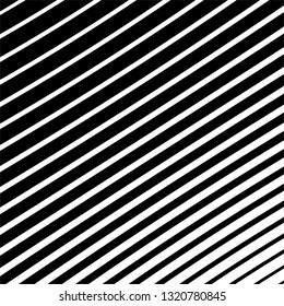 Diagonal black lines from fat to thin striped curved geometric pattern empty blank vector background