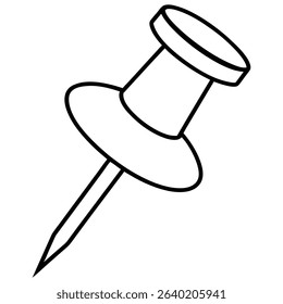 diagonal black pushpin thumbtack marker icon illustration