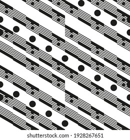 Diagonal black and white geometric pattern. Squared checkered print. Template for scarves, plaids and other textile designs.