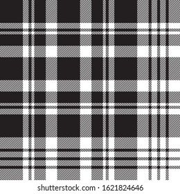 Diagonal black white plaid sreamless pattern. Vector illustration.
