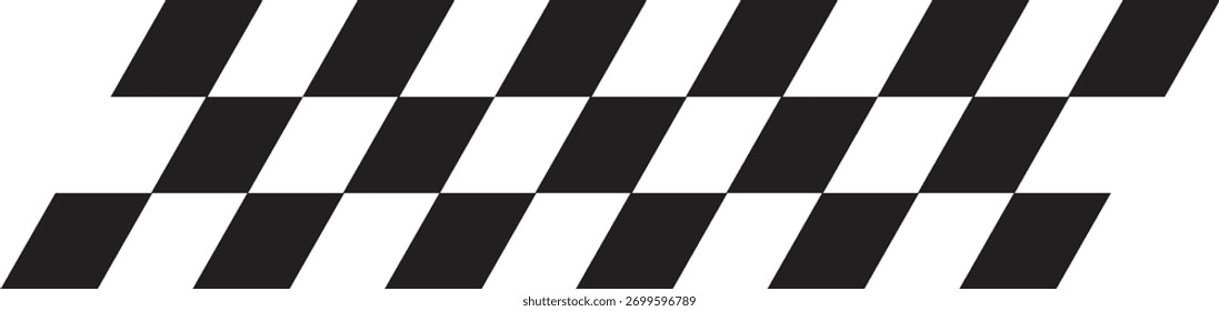 Patrón de rayas de bandera a cuadros Racing blanco y negro diagonal