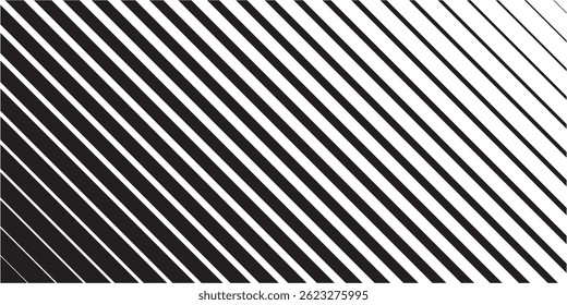 Diagonal black and white stripes pattern. Graphic background with slanted lines, modern geometric design, high contrast optical illusion texture. Abstract vector illustration.