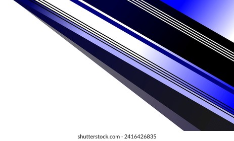 Líneas diagonales azules y negras sobre fondo de presentación de espacio en blanco plano