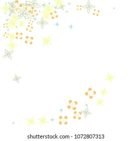 Diagonal border from confetti flowers. Abstract vector illustration. Dynamic colored celebration background with confetti floral elements for holiday decoration, paper packaging, textile , covers.
