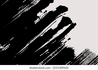 Diagonal brush stroke background with copy space for text. Grunge painted texture. Black and white backdrop