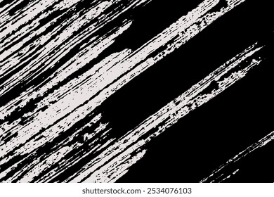 Diagonal brush stroke background. Grunge painted texture. Black and white backdrop