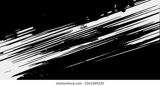 Diagonal brush stroke background. Grunge painted texture. Black and white backdrop with copy space The images are created without the use of any artificial intelligence software at any stage