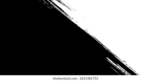 Traçados de pincel diagonal no plano de fundo branco. Banner do Grunge
