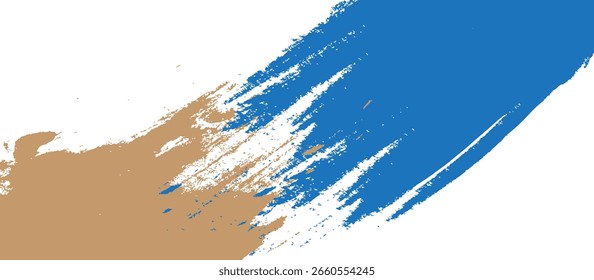 Diagonal brushstroke pattern with textured light brownish-tan and desaturated medium blue strokes on a white background, creating a dynamic painterly digital design