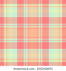 Diagonal check background textile, ornamental fabric texture plaid. Order pattern tartan seamless vector in light and red colors palette.