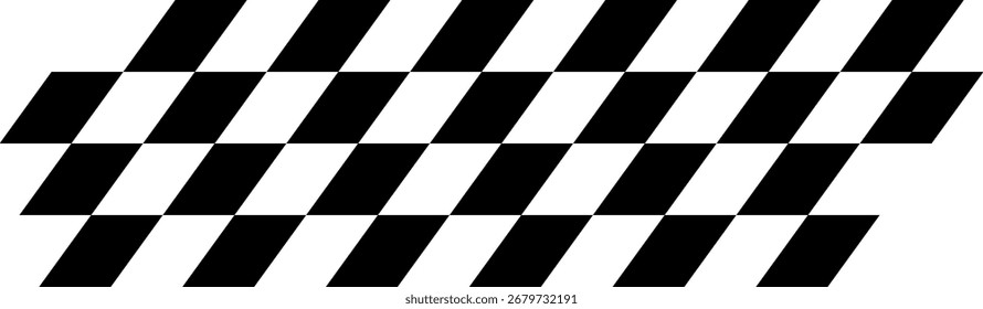 Diagonal checkerboard pattern design in black and white
