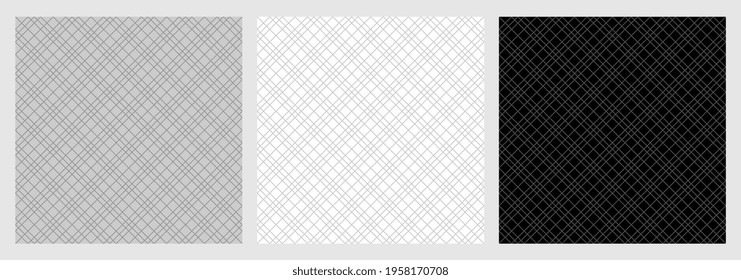 Diagonal checkered pattern  seamless, set of tartan fabric texture background - Vector