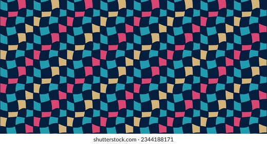 Diagonal checkered pattern. Vector checkerboard pattern from colored cells. For print and seamless wallpaper.